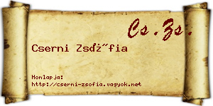 Cserni Zsófia névjegykártya
