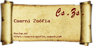 Cserni Zsófia névjegykártya